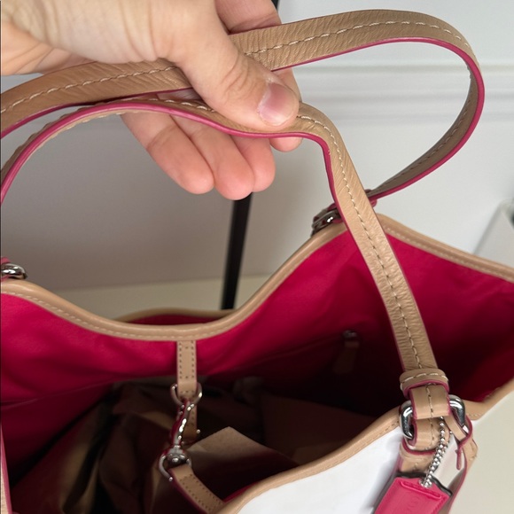 Coach Peyton Ombre tote bag hot pink cream tan purse shoulder ba F29283 - Picture 6 of 12